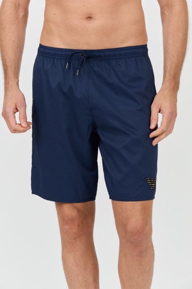 EMPORIO ARMANI Navy blue swim trunks De bain logo brodé