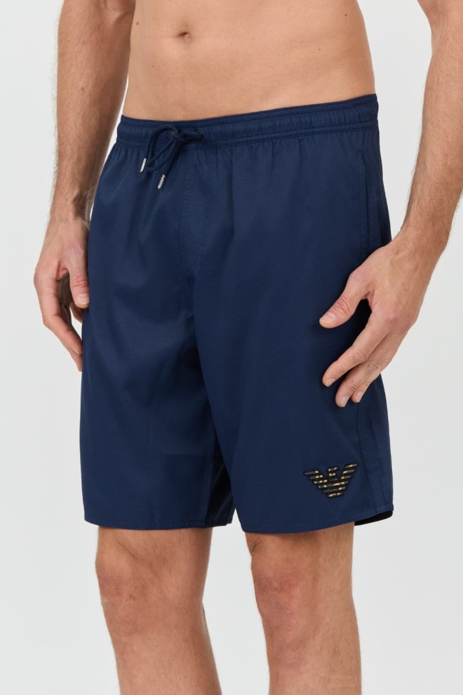 EMPORIO ARMANI Navy blue swim trunks De bain logo brodé