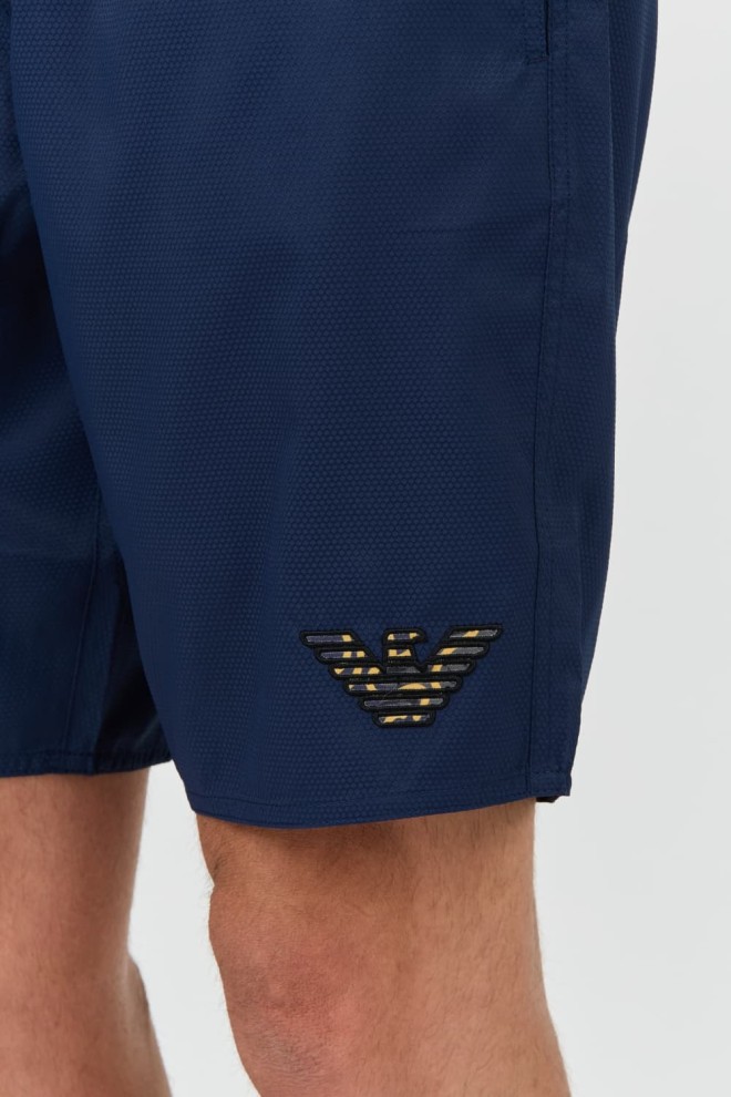 EMPORIO ARMANI Costum de baie albastru marin pentru bărbați De bain logo brodé