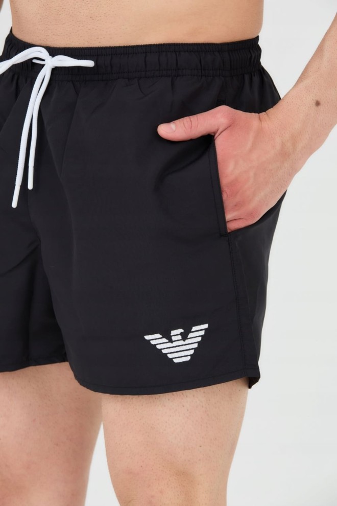 EMPORIO ARMANI Black swim trunks De bain logo brodé