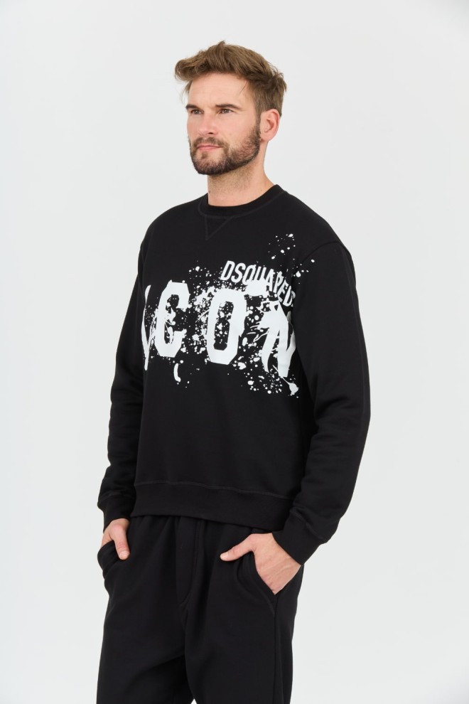 DSQUARED2 Black Icon Splash Cool Fit Crewneck Sweatshirt