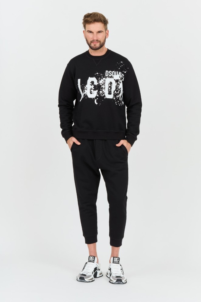 DSQUARED2 Black Icon Splash Cool Fit Crewneck Sweatshirt