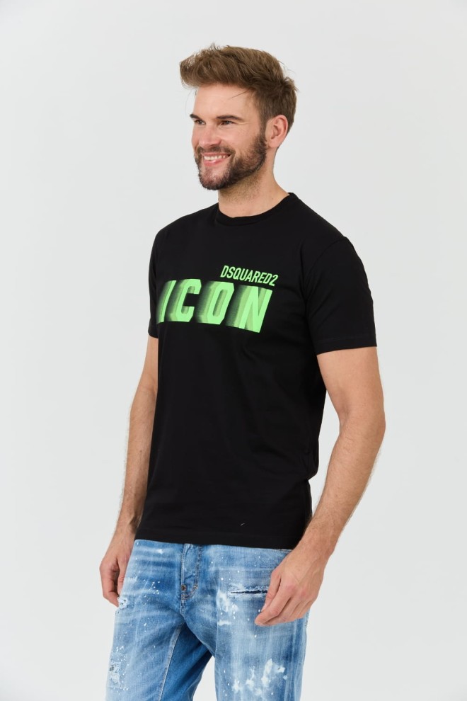 DSQUARED2 Black Icon Blur Cool Fit Tee pentru bărbați