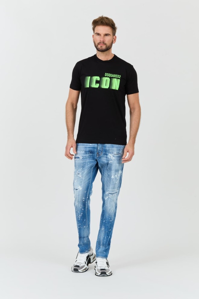 DSQUARED2 Black Icon Blur Cool Fit Tee pentru bărbați