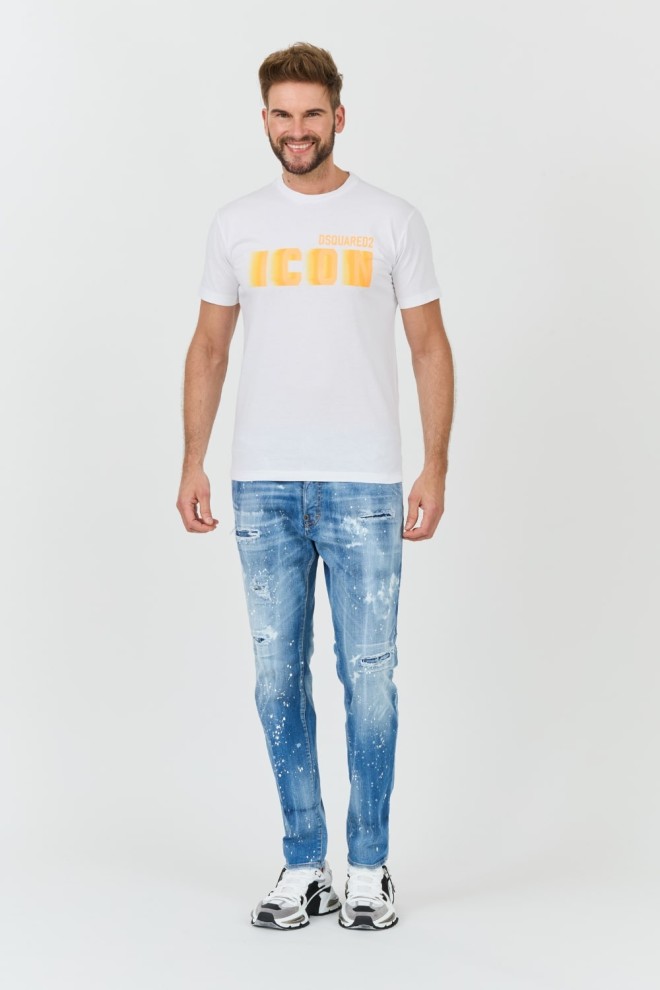DSQUARED2 White Icon Blur Cool Fit Tee pentru bărbați