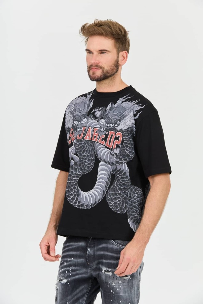 DSQUARED2 Czarny t-shirt Loose Fit Tee