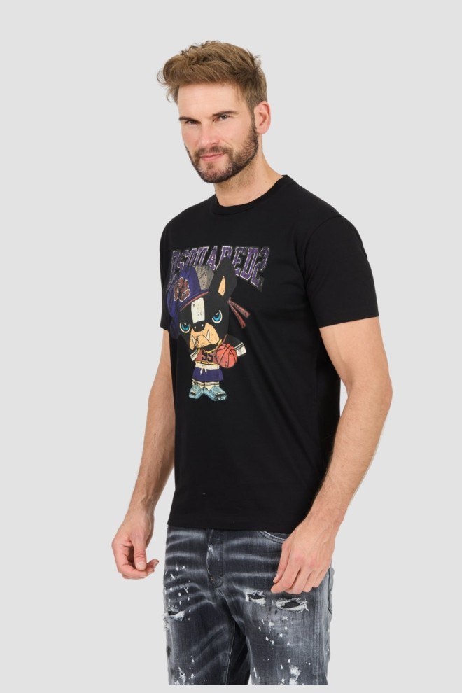 DSQUARED2 Tricou negru Cool Fit pentru bărbați