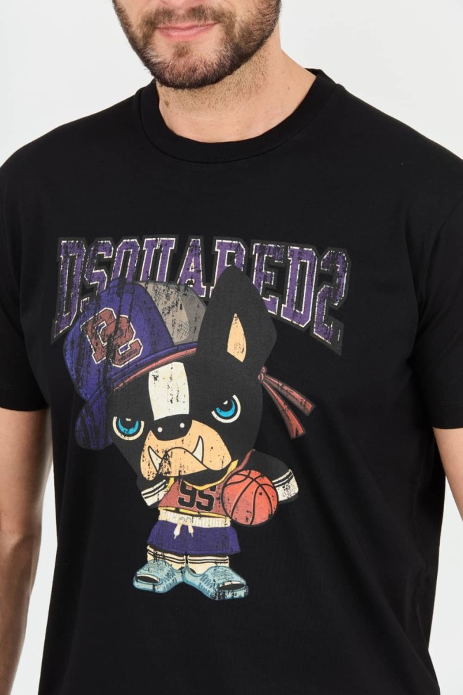 DSQUARED2 Tricou negru Cool Fit pentru bărbați