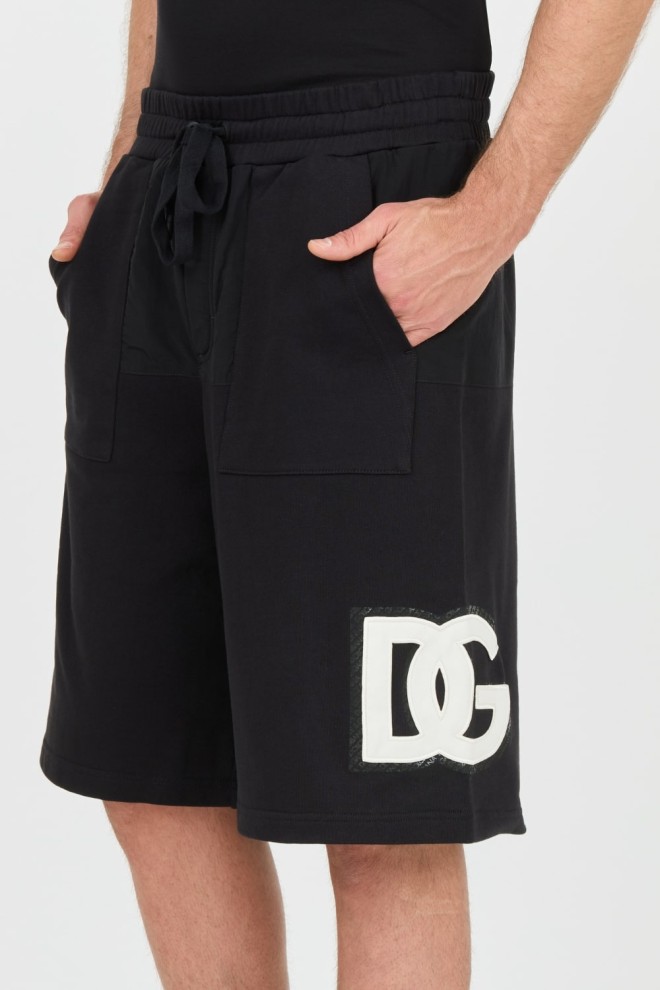 DOLCE & GABBANA Pantaloni scurți negri pentru bărbați