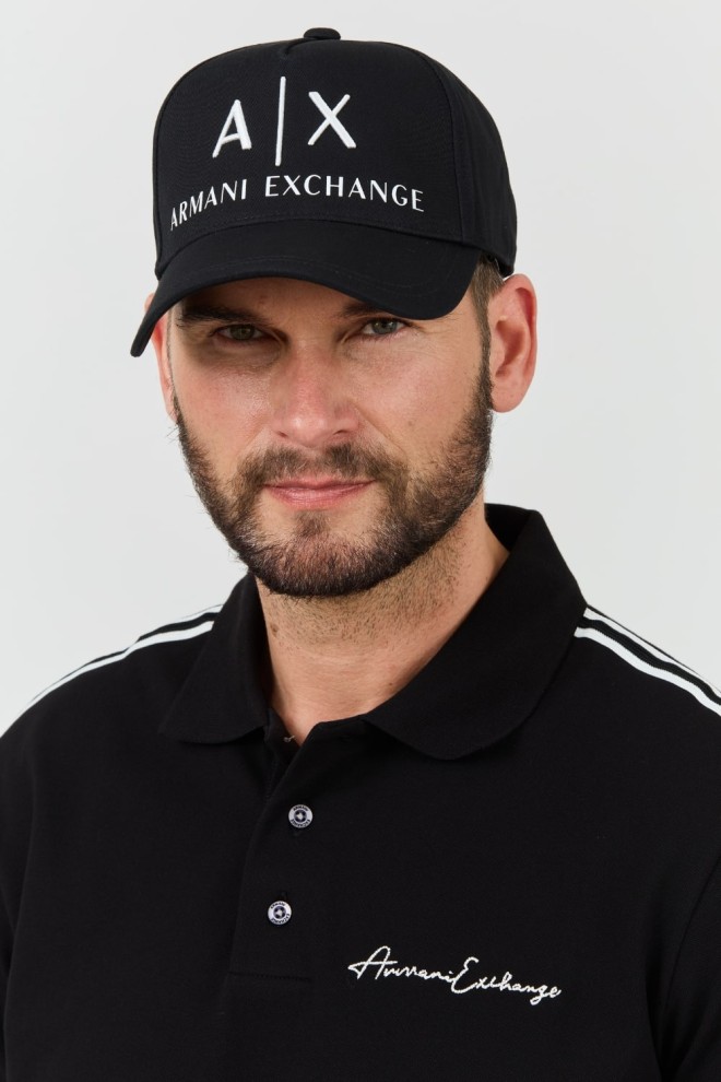 ARMANI EXCHANGE Black baseball cap