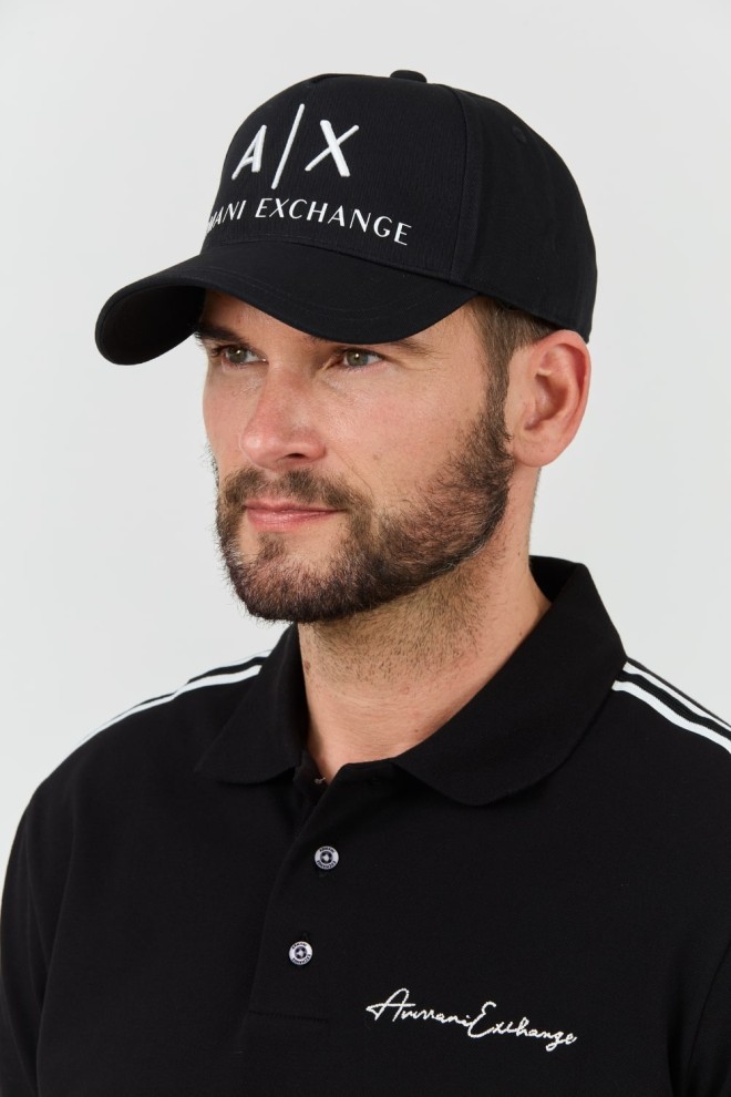 ARMANI EXCHANGE Black baseball cap