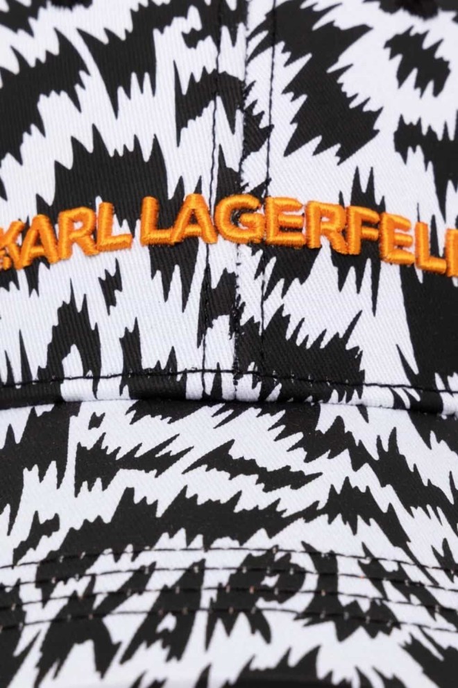 KARL LAGERFELD Black and white baseball cap K/zebra