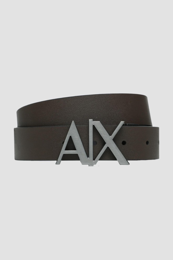 ARMANI EXCHANGE Czarny dwustronny pasek