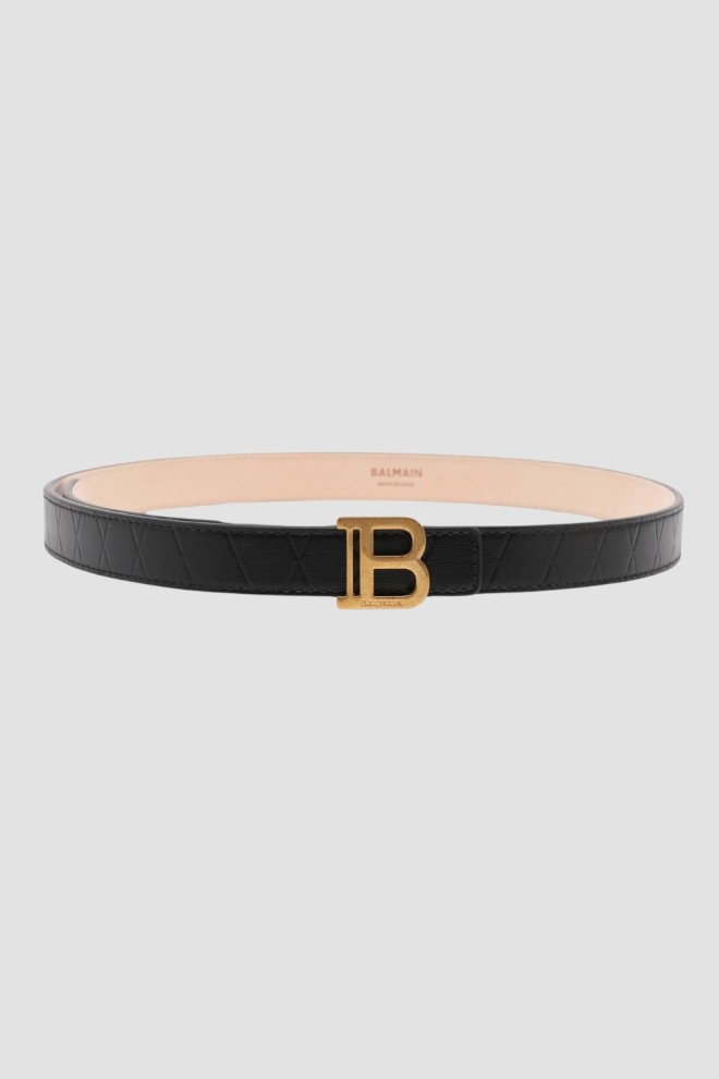 BALMAIN Czarny damski pasek B-belt