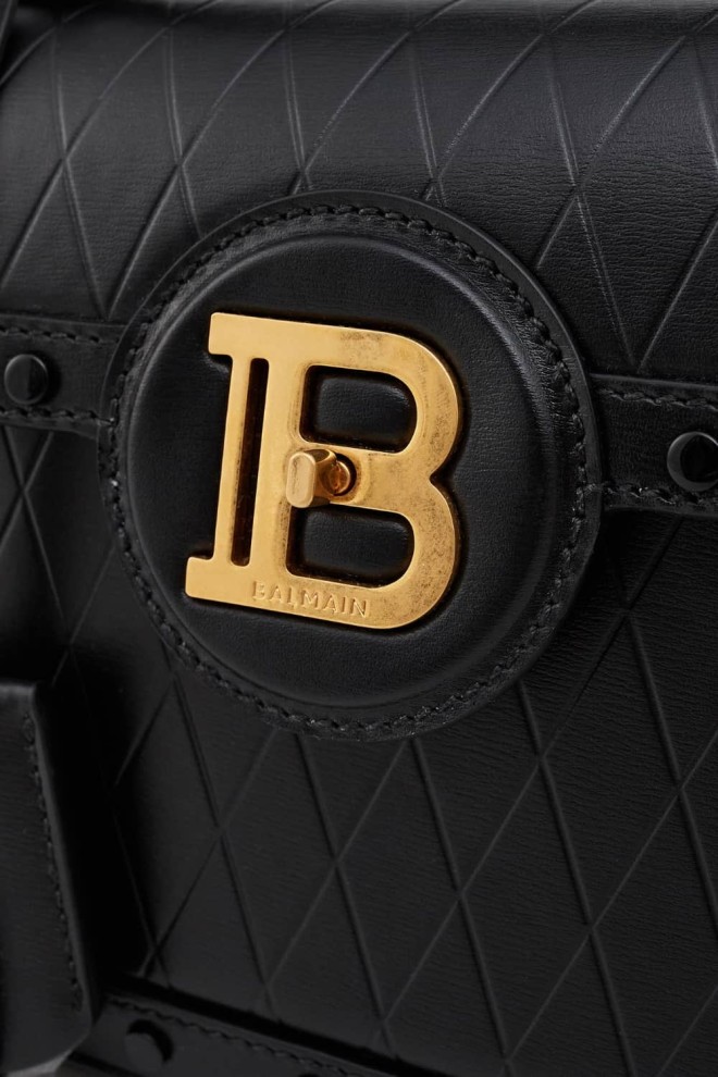 BALMAIN Black B-buzz Dynasty-cuir handbag