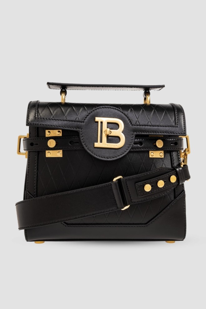 BALMAIN Black B-buzz leather handbag