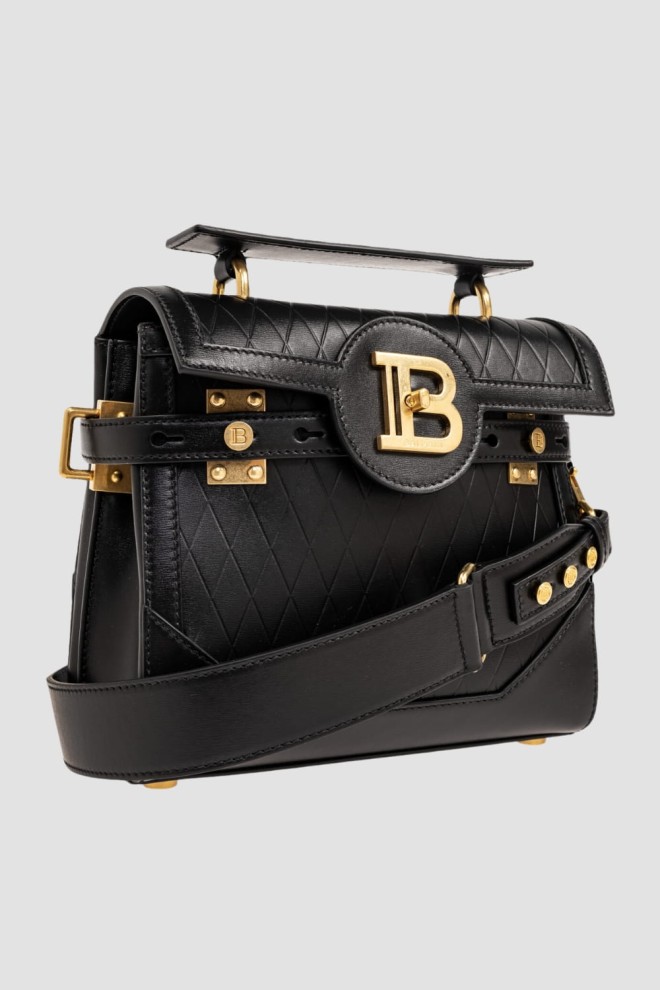 BALMAIN Black B-buzz leather handbag