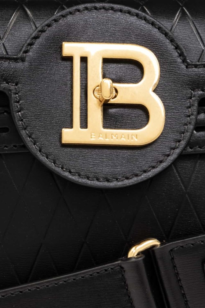 BALMAIN Black B-buzz leather handbag