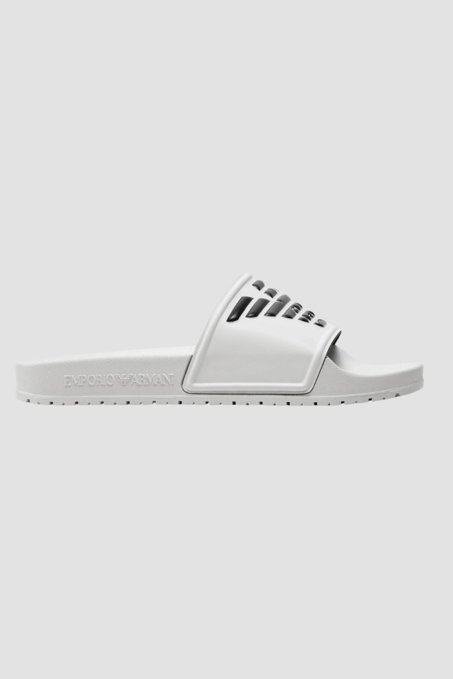 EMPORIO ARMANI White Mules PVC logo flip-flops
