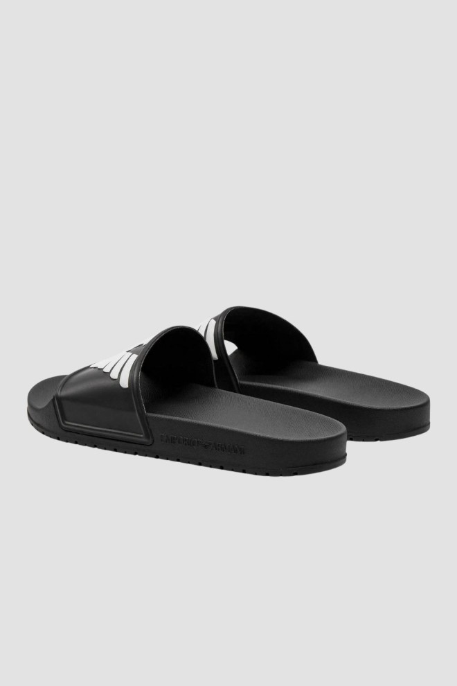 EMPORIO ARMANI negru Mules PVC logo flip-flops