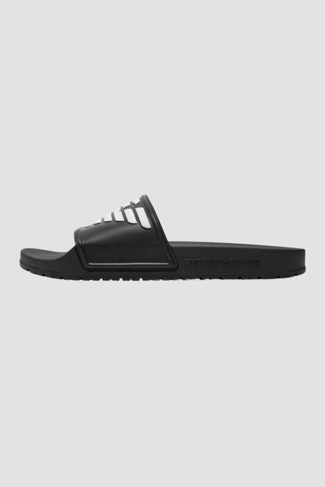 EMPORIO ARMANI negru Mules PVC logo flip-flops