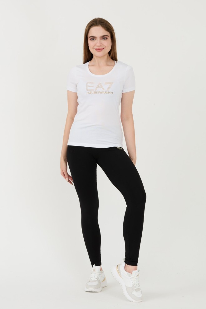 EA7 White t-shirt with zircons