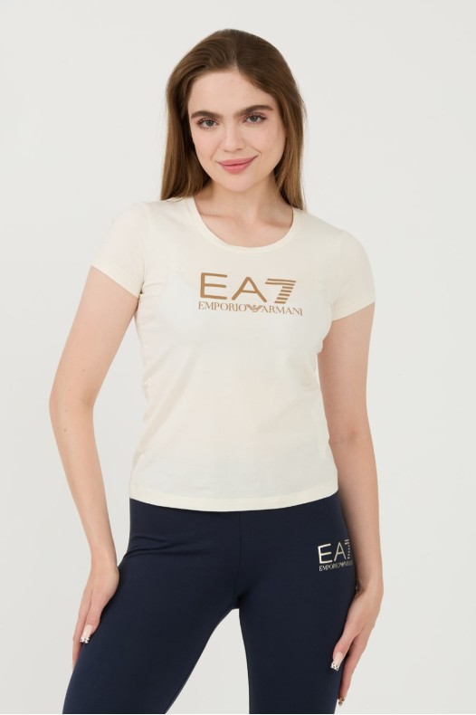 EA7 Beżowy t-shirt