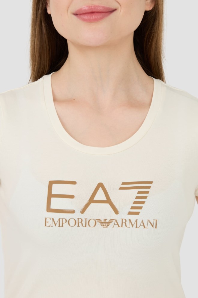 EA7 Beżowy t-shirt