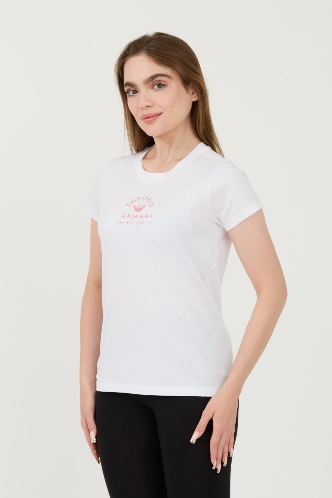 EMPORIO ARMANI Tricou alb pentru femei Uni Logo Printe