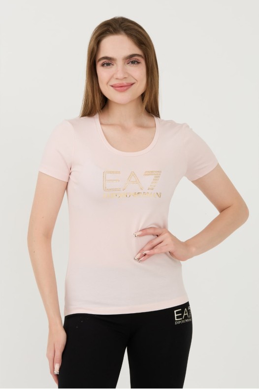 EA7 Pink T-shirt with zircons