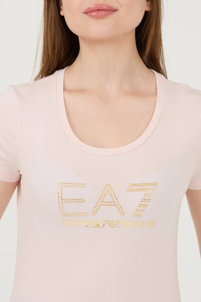 EA7 Pink T-shirt with zircons