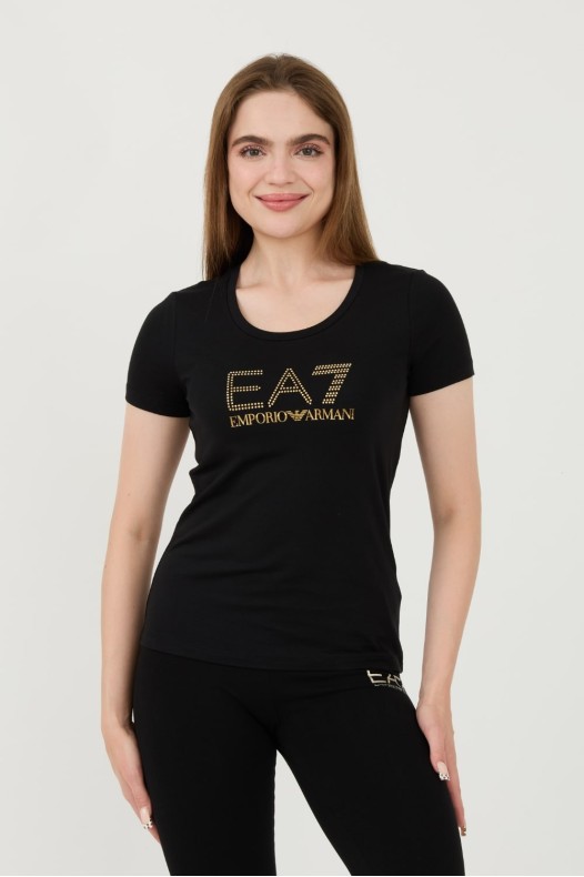 EA7 Czarny t-shirt z...