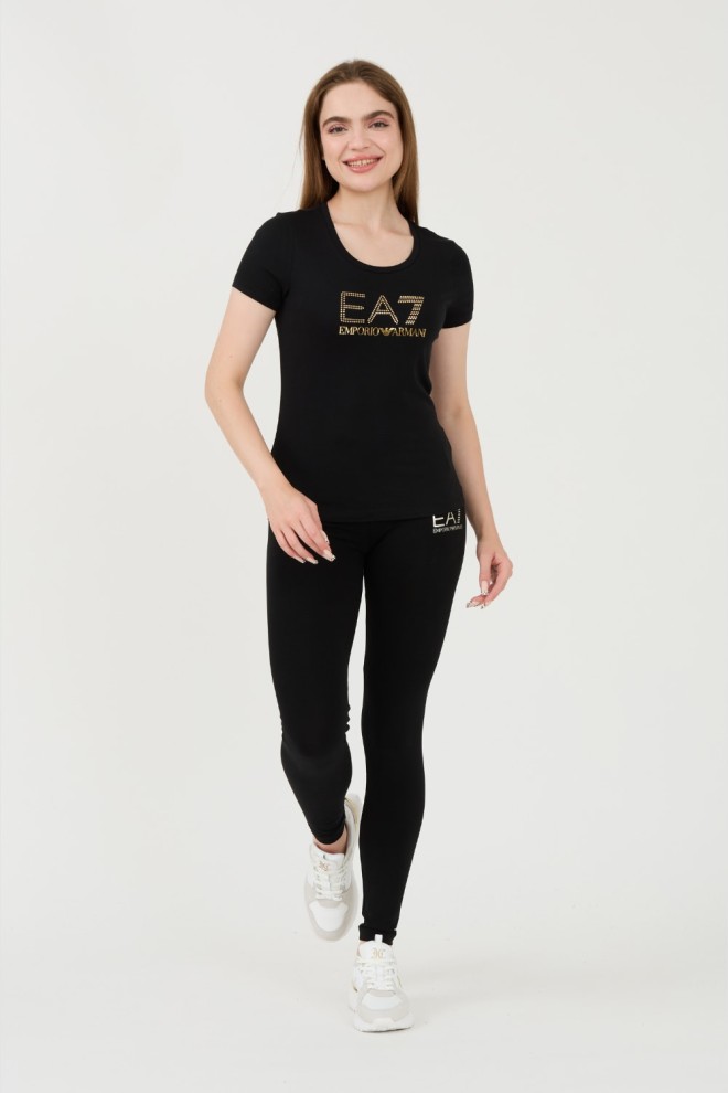 EA7 Black t-shirt with zircons