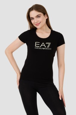 EA7 Czarny t-shirt ze...