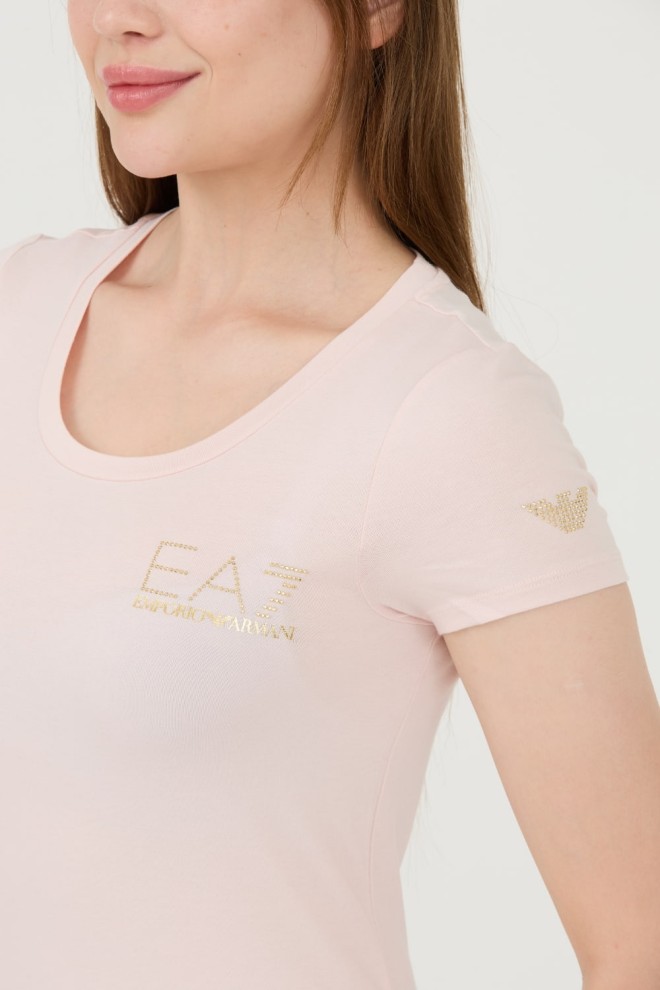 EA7 Różowy t-shirt