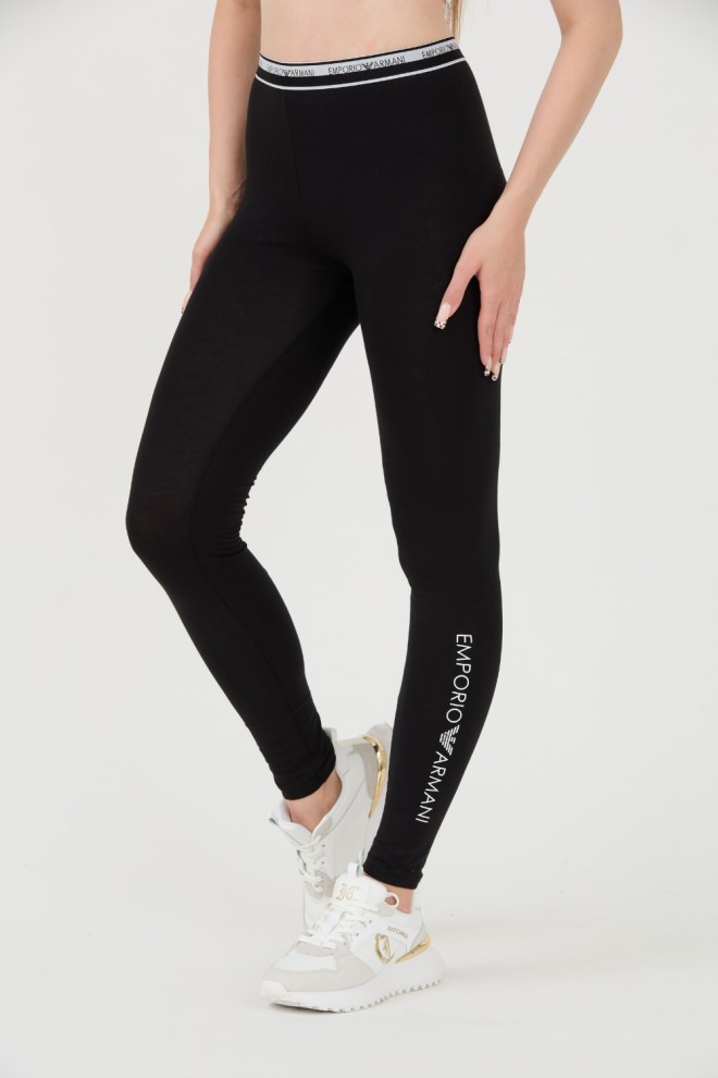 EMPORIO ARMANI Black Stretch Logo Leggings