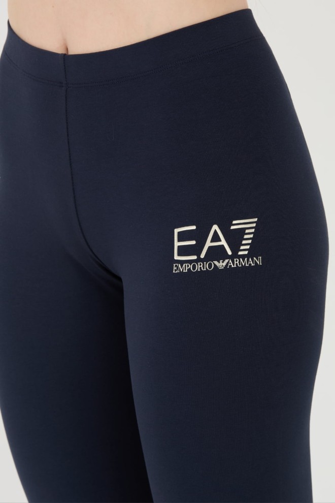 EA7 Granatowe legginsy z małym logo