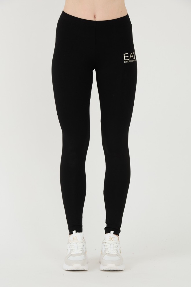 EA7 Black leggings with small logo