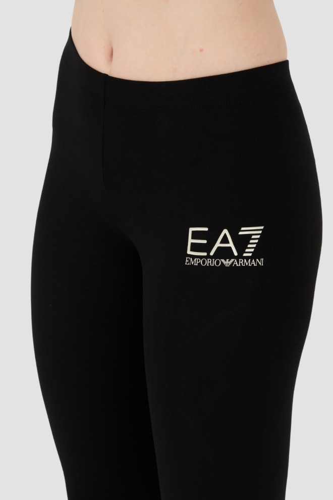 EA7 Black leggings with small logo