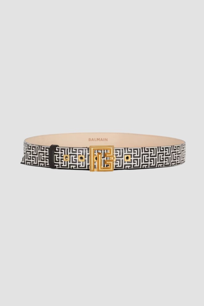 BALMAIN Black and white Labyrinth belt