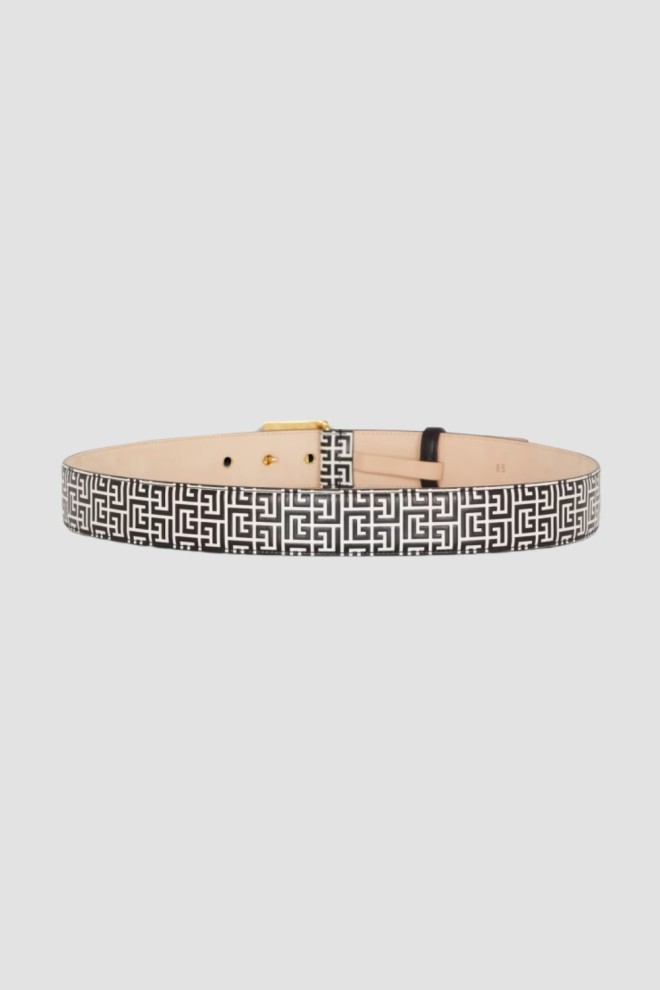 BALMAIN Black and white Labyrinth belt