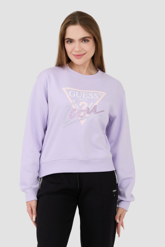 Hanorac pentru femei GUESS Lavender Icon