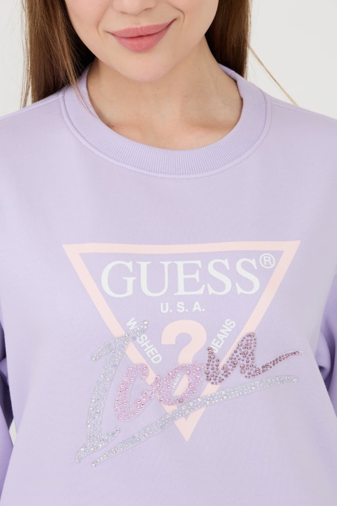 Hanorac pentru femei GUESS Lavender Icon