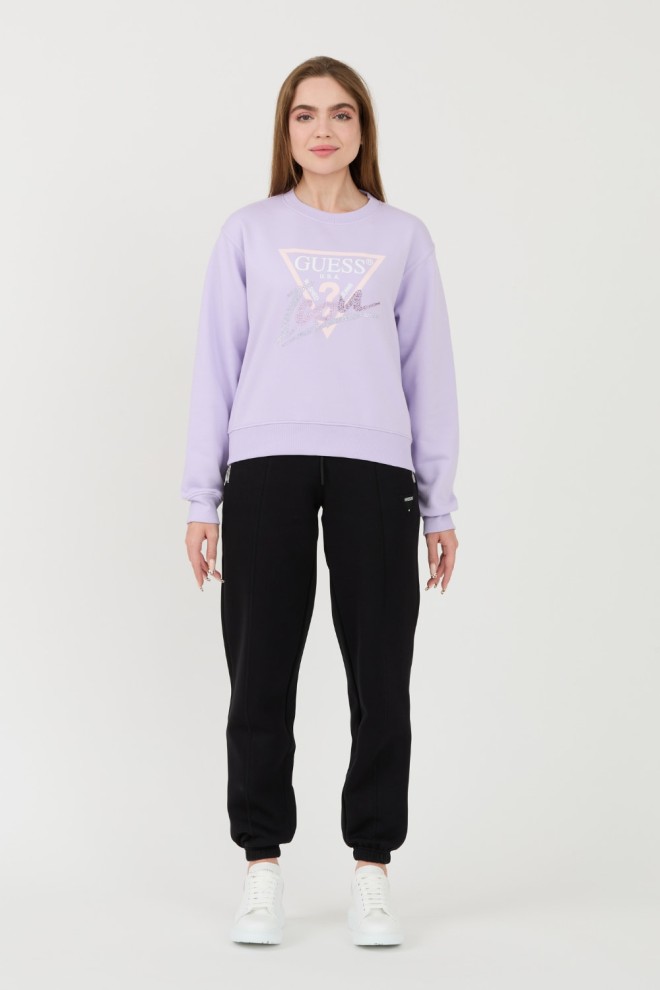 GUESS Lavender Icon Sweatshirt