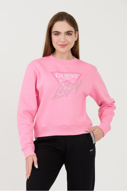 GUESS Pink Icon Sweatshirt