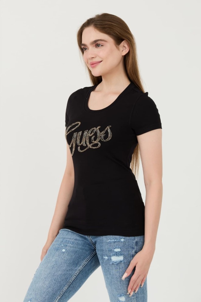 GUESS Tricou negru Script pentru femei