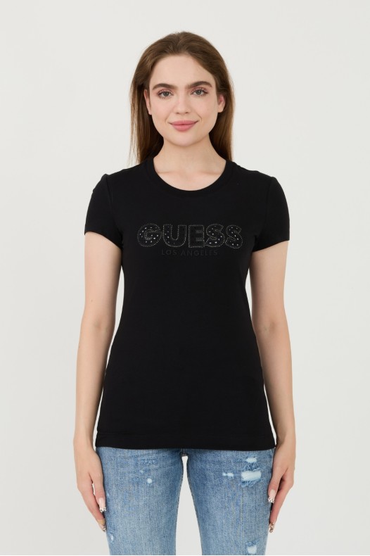 GUESS Negru Sangallo Tee...