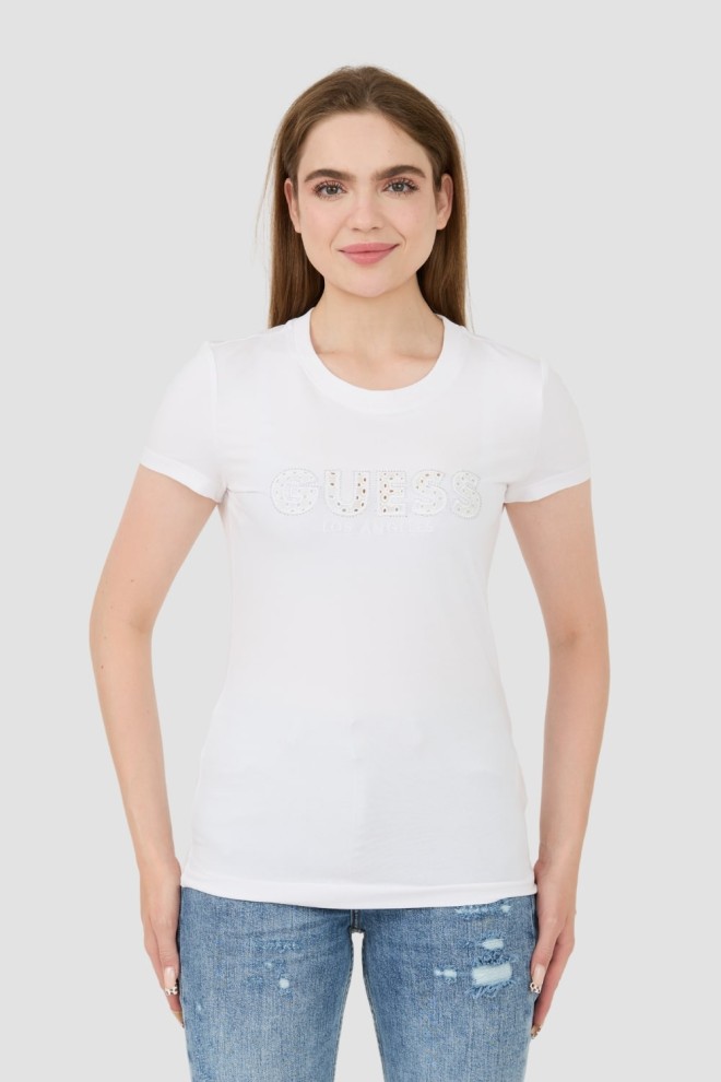 GUESS White Sangallo Tee