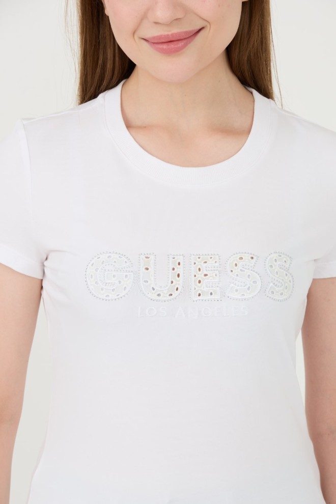 GUESS White Sangallo Tee