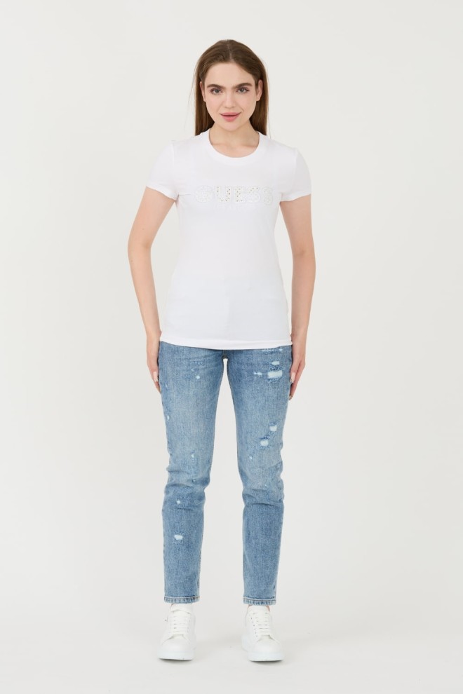 GUESS White Sangallo Tee